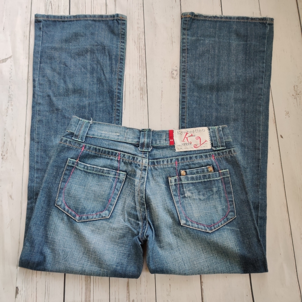 Ky Creation Distressed Blue Bootcut Jeans